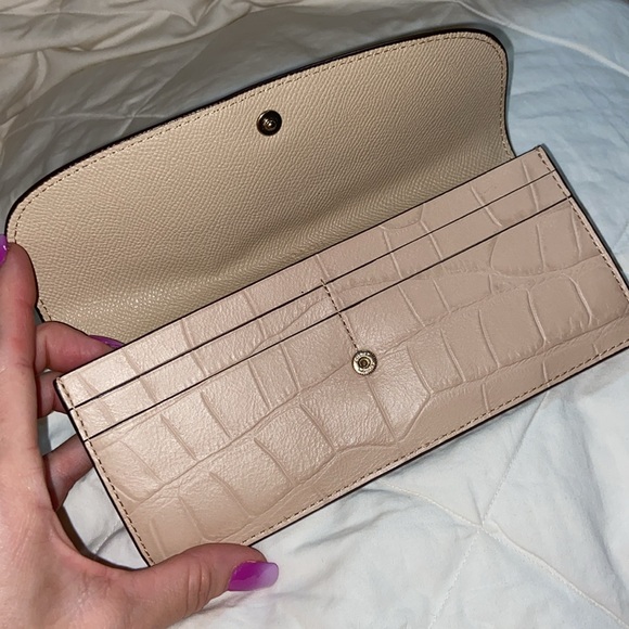 Nwot coach croc embossed soft leather envelope wallet - Picture 8 of 9